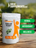 BulkSupplements.com Olive Leaf Extract Powder - Herbal Supplement, Antioxidant Source, Olive Leaf Powder - Gluten Free, 750mg per Serving, 500g (1.1 lbs) (Pack of 1)