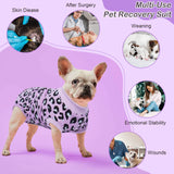 Kuoser Dog Surgery Suit Female Spay Onesie for Dogs, Soft Dog Recovery Suit Male for Neuter, Pet Leopard Printed Surgery Shirt Dog Body Suits After Surgery Wear, Dog Cone Alternative Surgical Onesies