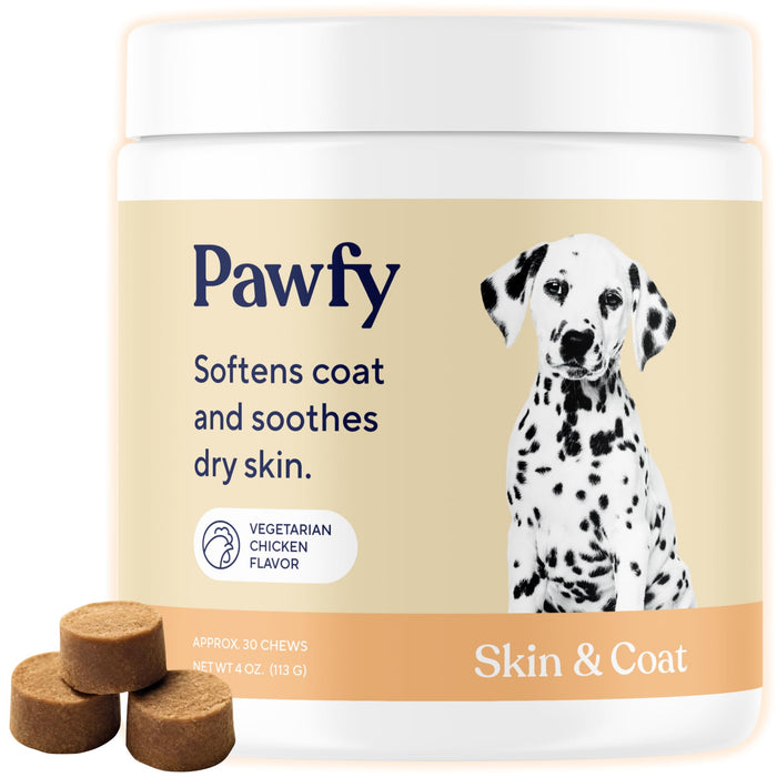 Pawfy dogs Skin & Coat Soft Chews | Allergies | Itching | Licking | Paw Biting | Scratching & More