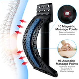 Moocoo Back Stretcher, Lower Back Pain Relief Device with Magnet, Multi-Level Back Cracker Back Massager, Lumbar Support Spine Board for Herniated Disc, Sciatica, Scoliosis (Upgraded Magnet Black)