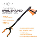 Grabber Reacher Tool 19 Inch Long, Foldable Pick Up Stick - Strong Grip Magnetic Tip - Heavy Duty Trash Picker Claw Reacher Grabber Tool Elderly Wheelchair Mobility Aid (Orange)