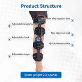 Orthomen Hinged ROM Knee Brace, Post Op Knee Brace for Recovery Stabilization, ACL, MCL and PCL Injury, Adjustable Medical Orthopedic Support Stabilizer After Surgery, Women and Men