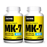 Jarrow Formulas MK-7 90 mcg - 120 Softgels, Pack of 2 - Superior Vitamin K Product for Building Strong Bones - Supports Heart & Cardiovascular Health - 240 Total Servings