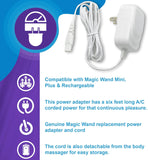 Magic Wand Plus Personal Massager Authentic Power Adapter & Cord | US Polarized Power Adapter & 6ft Power Cord for Magic Wand Plus Back & Neck Massager | Hand Held Massager Sold Separately