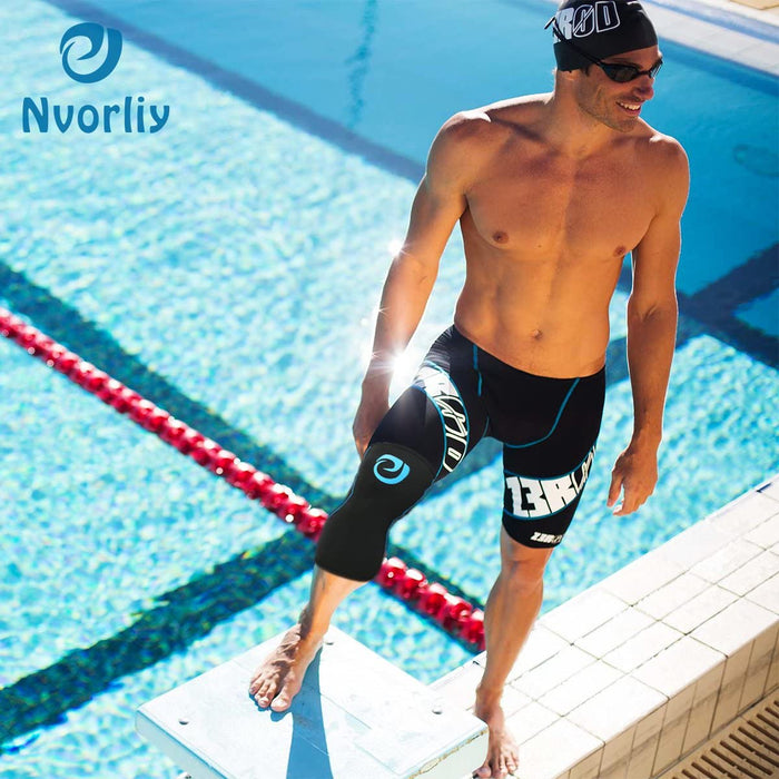 Nvorliy Knee Compression Brace Support for Swimming, Aquatic, Sailing,