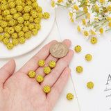 PH PandaHall 100pcs 10mm Rhinestones Beads Yellow Pave Disco Ball Clay Beads Polymer Clay Rhinestone Beads Round Crystal Beads for Pen Bracelet Necklace Earring Jewelry Making Christmas Decor