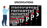 Firefighters For Trump Flag 5x8FT Trump 2024 Flag President Election Supporter Fans Patriotic MAGA Banner With 2 Brass Grommets Outdoor Indoor (Firefighters, 5x8ft)