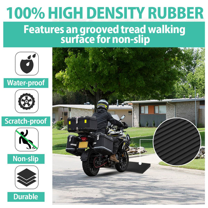 Linkloos 1.5" Rise Rubber Threshold Ramp, 2204Lbs Recycled Rubber Power Threshold, 35.4" L x 7.87" W Non-Slip Surface Solid Threshold Ramp is Adjustable and Cuttable for Wheelchairs, Power Scooters