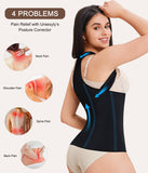 URSEXYLY Back Brace Posture Corrector for Women Adjustable Full Back Support Shoulder Straightener Upper and Lower Back Pain Relief(Black,L)