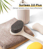 surlees Back Scrubber for Shower, Bath and Body Brush for Elderly, Men and Women, 15 Inch / 38 CM (Blue, Soft-6)