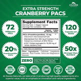 Zazzee Extra Strength Cranberry PACs, 72 mg PACs per Capsule, 100% Soluble, 120 Vegan Capsules, 50:1 Extract, 18,200 mg Strength, Effective Urinary Tract UTI Support for Women, Proanthocyanidins