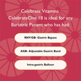 Celebrate Vitamins CelebrateONE 18 One Per Day Bariatric Multivitamin with Iron Capsules, 18 mg of Iron, for Post-Bariatric Surgery Patients, 30 Count, 1 Month Supply