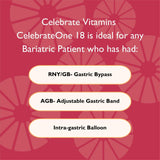 Celebrate Vitamins CelebrateONE 18 One Per Day Bariatric Multivitamin with Iron Capsules, 18 mg of Iron, for Post-Bariatric Surgery Patients, 90 Count, 3 Month Supply