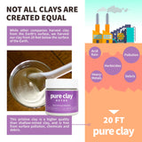 PURE CLAY Food Grade Organic Calcium Bentonite Clay Powder, Internal and External Deep Cleansing, Daily Detox Drink, Face Mask, Body Mud, & Toothpaste - 16 oz