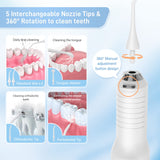 Sejoy Water Flosser, Water Dental Flosser Water Flosser Cordless Rechargeable, Oral Irrigator Rechargeable for Home Travel Office, 270ML IPX7 Waterproof 5 Cleaning Modes and 5 Jet Tips