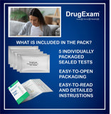 DRUGEXAM 5 Pack - DrugExam Highly Sensitive Marijuana THC 20 ng/mL Single Panel Drug Test Kit - Marijuana Drug Test with 20 ng/mL Cutoff Level for Detecting Any Form of THC in Urine up to 45 Days (5)