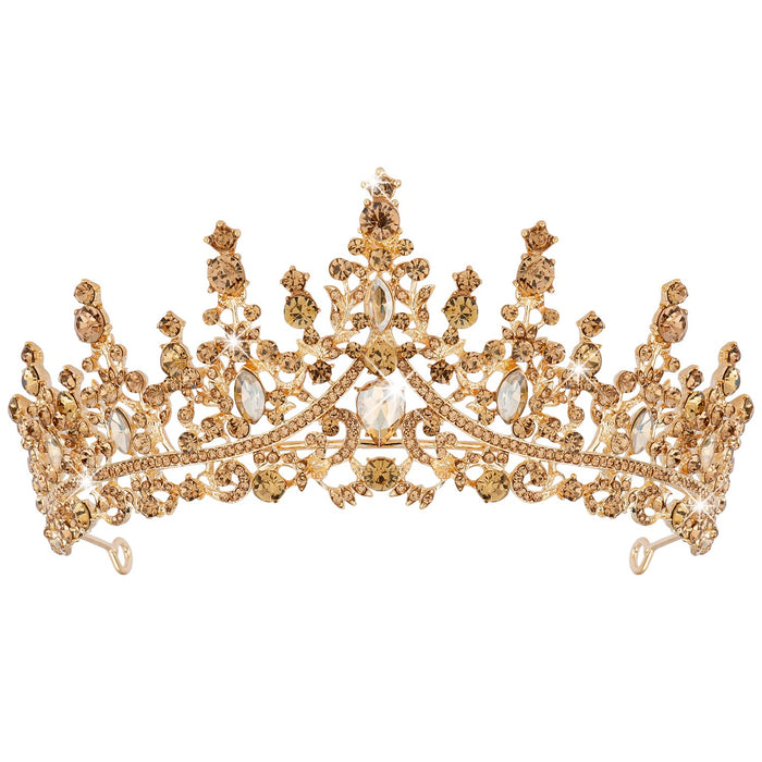 COCIDE Gold Tiara and Crown for Women Crystal Queen Crown Princess Rhinestone Tiara for Girl Bride Wedding Hair Accessories for Bridal Birthday Party Prom Halloween Costume Cosplay