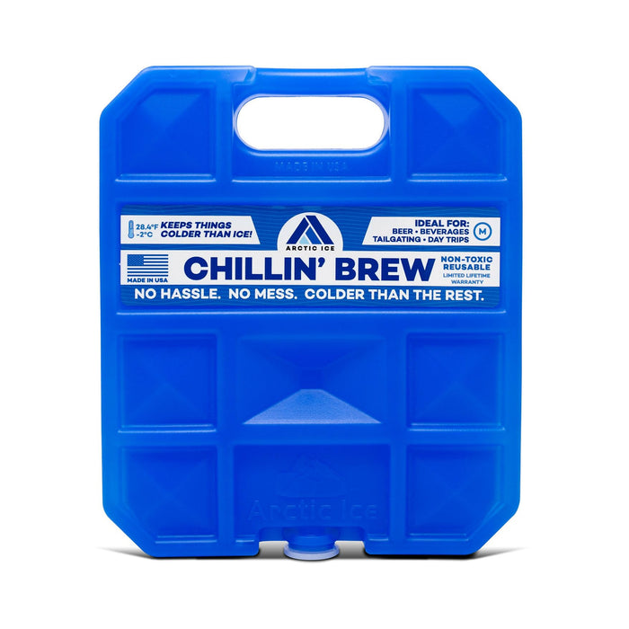 Arctic Ice Chillin' Brew Series, Long Lasting Reusable Ice Pack, Medium, 1.5 lbs, Blue