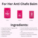 Body Glide For Her Anti Chafe Balm | Chafing stick with added emollients | Great for dry, sensitive skin and/or sensitive areas | Use on chest, bra, butt, groin, arm, and thigh chafing | 1.5oz-2pk