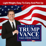 Trump Vance Yard Sign, Trump JD Vance 2024 Yard Sign,18×12 Inch Take America Back with H Stake Double Sided, Donald Trump Merchandise Yard Sign Display for President Outdoor Decorations Party Supplies