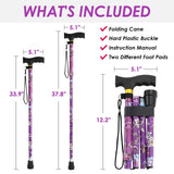 Walking Cane PANZHENG Cane for Man/Woman | Mobility & Daily Living Aids | 5-Level Height Adjustable Walking Stick | Comfortable Plastic T-Handle Portable Walking Stick Folding Cane