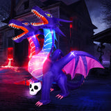 Max Fun Halloween Inflatables Decorations with LED Build-in Halloween Yard Decoration Blow Up Inflatables for Outdoor Indoor Garden Lawn (8FT-Halloween Inflatables Dragon)