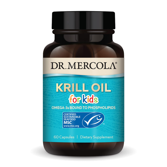 Dr. Mercola Krill Oil for Kids, 30 Servings (60 Capsules), Dietary Supplement, Omega-3s Bound to Phospholipids, Non-GMO, MSC Certified