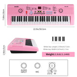 Keyboard Piano 61 Key Electric Digital Piano Music keyboard w/Microphone Portable Piano For Kids Beginner Birthday Christmas Gifts Pink