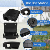 Qualirey Large Rat Bait Station with Key Rat Bait Station Traps Reusable Mouse Traps Smart Tamper Proof Cage House Heavy Duty Bait Boxes for Rodents Outdoor Rats Mice, Bait not Included(8 Pcs)