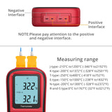 Kamtop Digital Thermometer, Dual Channel Thermometer with Two K Type Thermocouple Probes, High Temperature Meter Dual Measurement Meter Sensor Backlight LCD Thermometer for K/J/T/E/R/S/N Type