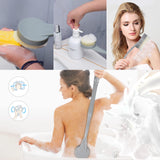 Back Brush Long Handle for Shower, 20.5” Back Bath Brush for Shower, Back Scrubber, Exfoliation and Improved Skin Health for Elderly with Limited Arm Movement, Disabled, Pregnant Women