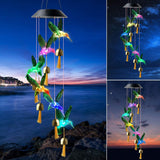 Hummingbird solar wind chimes, gift for All Father,Stepdad,Grandpa,Husband,mom,Grandma,Women,Aunt,Daughter,Nana,Sister, birthday day gift for dad,Perfect for Patio decor,solar yard decor for christmas