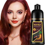 Fvquhvo Dark Red Wine Instant Hair Color Shampoo for Gray Hair - Herbal Hair Dye Shampoo 3 in 1 for Women Men,16.90 Fl Oz Color Shampoo Hair Dye,Long Lasting Red Hair Shampoo(Dark Red Wine)