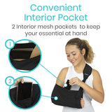 Vive Arm Sling Shoulder Immobilizer for Left or Right Arm - Comfortable Relief for Shoulder & Elbow Injury, Rotator Cuff Surgery, Broken Wrist, Hand - Adjustable Padded Straps Fit Men & Women (Black)