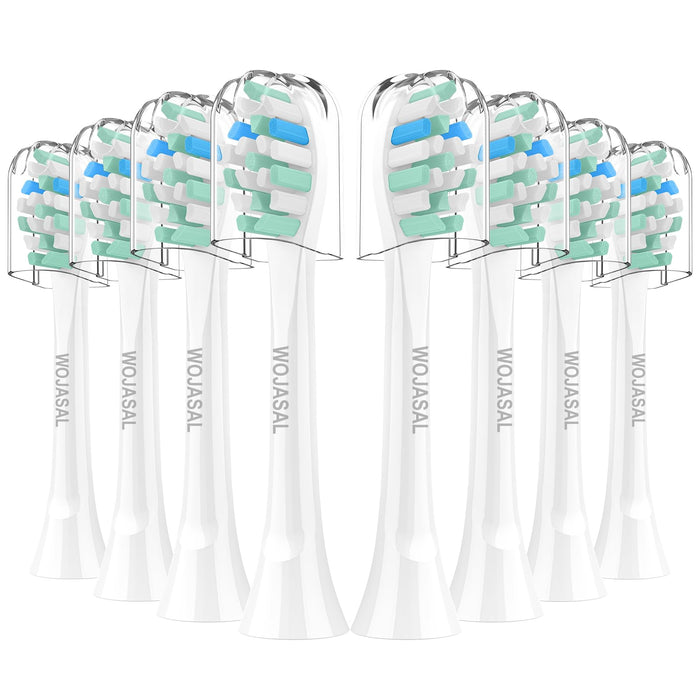 Replacement Brush Heads Compatible with Philips SoniCare Electric Toothbrushes Handle, Toothbrush Heads of Effective Cleaning, for Snap-on System, 8 Pack, White