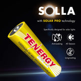 Tenergy Solla Rechargeable NiMH AA Battery, 1000mAh Solar Batteries for Solar Garden Lights, Anti-Leak, Outdoor Durability, 5+ Years Performance, 24 Pack, UL Certified