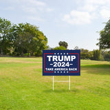 ROYALITA Trump 2024 Yard Sign with H-Stakes - Double Sided 18x12 Inch Trump Take America Back Signs, Placard Voted for Trump Lawn Signs Triggering Signs Rally Decoration Outdoor Lawn Yard Signs