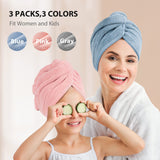 YFONG Thicker Hair Drying Towels, Rapid Drying Towels for Hair with Button, Super Absorbent Hair Turbans for Wet Hair Long Thick Curly Hair, Soft Hair Drying Towel Wrap