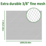 POYEE 7.5 x 100 FT Bird Netting for Garden Woven Mesh Garden Netting for Plants, Vegetable, Fruit Trees, Blueberry Bushes, Strawberries Against Birds, Deer, Squirrels and Other Animals