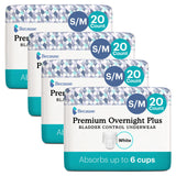 Because Overnight Absorbency Pull Ups - Adult Disposable Incontinence Underwear, Extra Absorbent Nighttime Pull Ups for Men and Women, White, Small/Medium, 80 Count (4 Packs of 20)