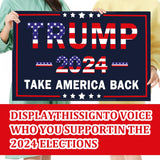 Trump 2024 Yard Sign with Metal Stakes, Double Sided 25x16 Inch Donald Trump Take America Back Signs, Placard Outdoor Voted Signs for Trump Lawn Signs Rally Decoration Lawn Yard Signs