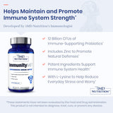1MD Nutrition ImmunityMD - Immune Health Probiotic | Potent, Doctor-Selected Probiotic Strains with Prebiotic - Promote Overall Immune System Strength, Reduce Everyday Stress | 60 Capsules (2 Pack)