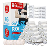 KIWAEZS Gauze Rolls Pack of 96 – 4 ” x 4.1 yd Premium Quality Lint and Latex-Free Conforming Stretch Bandages Designed for Wound Care for Wound Dressing Support (Ideal for use as a Mummy wrap)