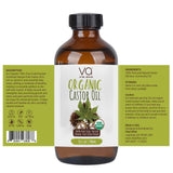 VITAL AFFAIR Castor Oil Organic Cold Pressed Unrefined Glass Bottle- USDA Certified Organic Castor Oil For Castor Oil Pack Wrap-Castor Oil For Skin, Hair Growth, Eyelashes, Eyebrows & Nails-8 Fl Oz