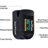 Zacurate 500C Elite Fingertip Pulse Oximeter Blood Oxygen Saturation Monitor with Silicon Cover, Batteries and Lanyard (Mystic Black)