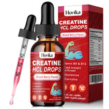 Creatine HCL Liquid Drops for Men & Women, Creatine Hydrochloride with L-Carnitine, L-Glutamine, BCAA, Vitamin B12 & B6 for Muscle Growth & Recovery-Vegan, Mixed Berry Flavor Flavor, 2 Fl Oz