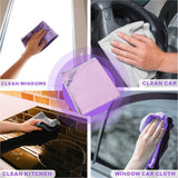 Korwex Window Cleaning Cloth, Glass Cleaning Cloth, Streaks Schatches Free. (Purple 2 Pack)