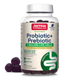 Jarrow Formulas Probiotic+ Prebiotic 2 Billion Live Cells Supplement, Digestive Health and Immune Support, 90 Blackberry Flavor Probiotic+ Prebiotic Gummies, 45 Day Supply