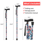 Walking Cane LIXIANG Cane for Woman | Mobility & Daily Living Aids | 5-Level Height Adjustable Walking Stick | Comfortable Plastic T-Handle Portable Walking Stick Folding Cane with Replace Tip