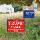 MAGJIUKE Trump Vance 2024 Yard Sign, Donald Trump President JD Vance Vice President 2024 Yard Signs, 18 "X 12" Double-Sided MAGA Sign, Metal H-Shaped Stake, Red And Blue 2-Pack